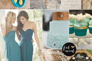 Gold mint and teal wedding