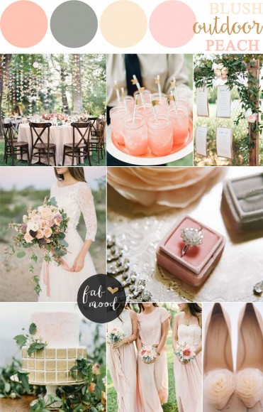 Blush pink and Peach Wedding ,peaches and blush bridal