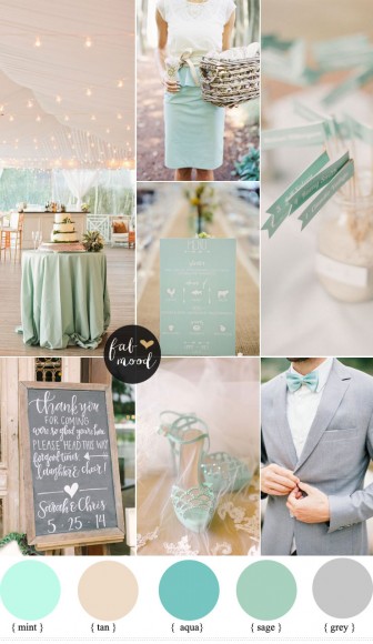 mint and tan wedding