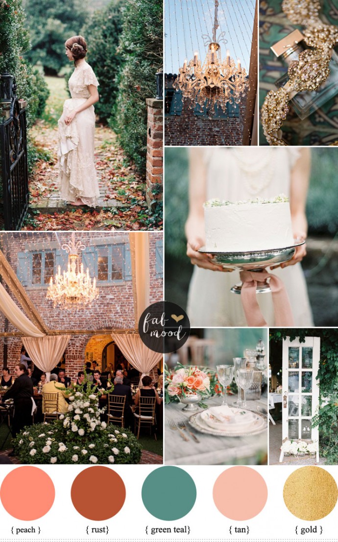 download teal and peach wedding