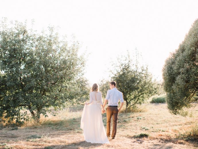 Muted Tones and blush wedding gown for An Ethereal Countryside Wedding ...