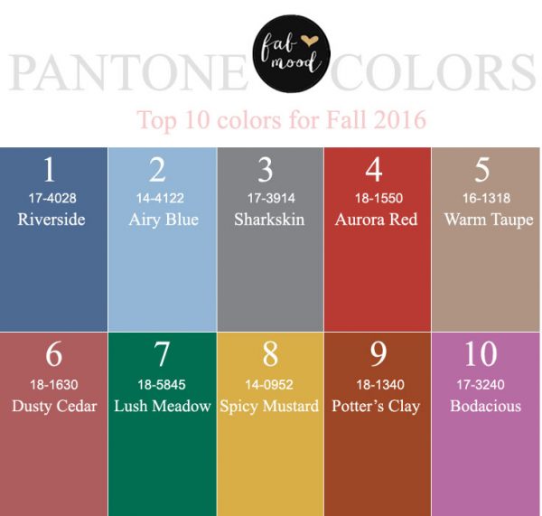 Pantone Top 10 Colors for Fall 2016 { Pantone 2016 color }