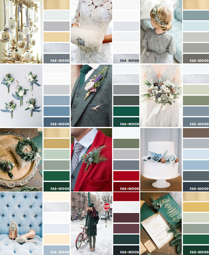 12 Winter wedding color Palettes | Winter wedding color Ideas