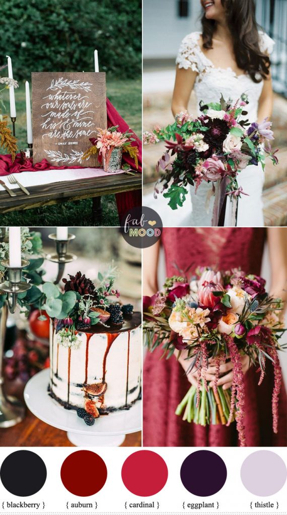 October wedding colours { Auburn + Blackberry + eggplant + cardinal ...
