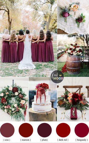 Burgundy Wedding Theme Autumn Wedding { Shades of Burgundy, plum }