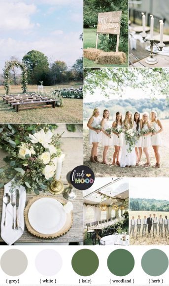 Rustic Wedding Theme for a country wedding in shades of natural green