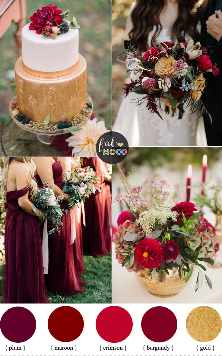 An Elegant Autumn Wedding Colour Inspiration and Gold Wedding Cake