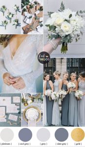 Shades of Grey winter wedding color palette + winter wedding ideas