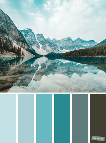 Color Palette : Teal Hue, grey and teal color scheme