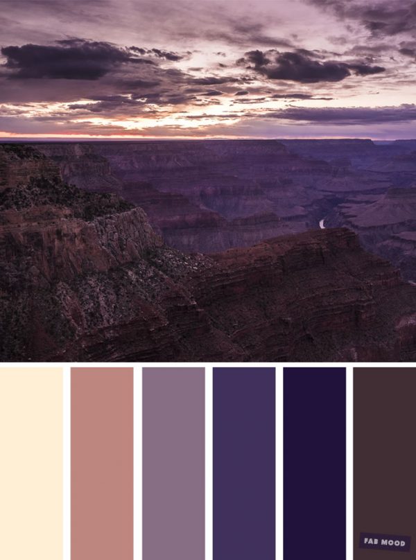 Peach and purple Sunset Inspired Colour Palette | Color scheme