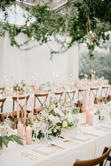 Blush wedding colour for a garden wedding theme, garden wedding