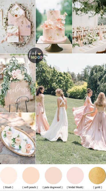 Blush wedding colour for a garden wedding theme, garden wedding