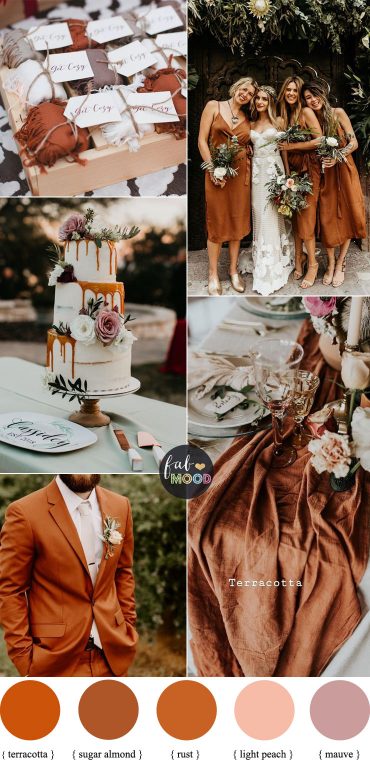 Terracotta + Rust+ Sugar Almond { Pantone Autumn 2019 } with Mauve