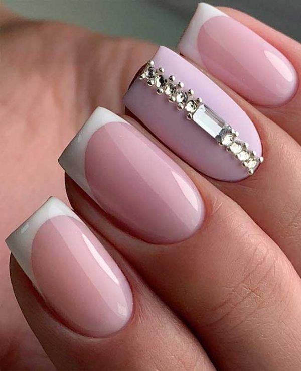 100 Beautiful Wedding Nail Art Ideas For Your Big Day - Light pink ...