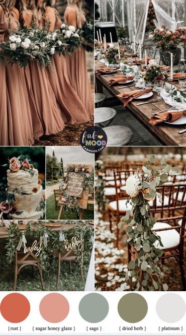 Rust and Sage Wedding Colour Palette | Rust wedding color