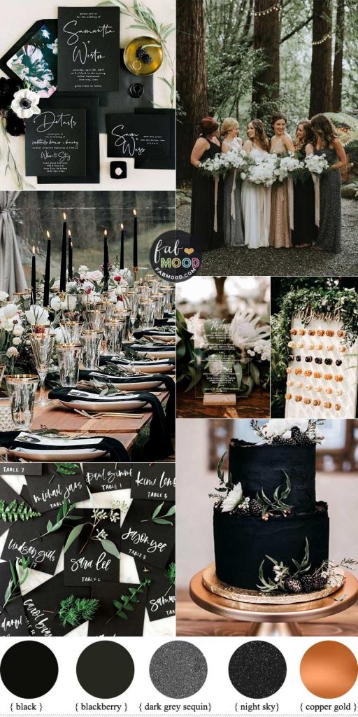 Black and Green Wedding Color Combos, Wedding Colour Palette