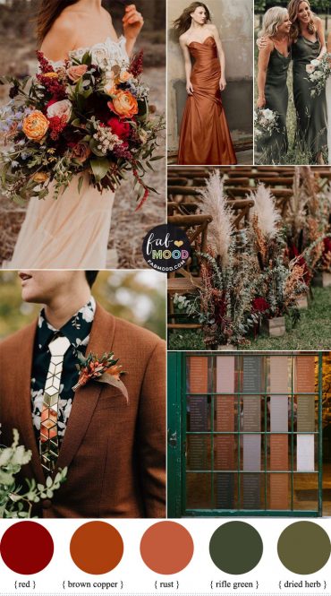 Autumn wedding colors | Fall wedding Palettes