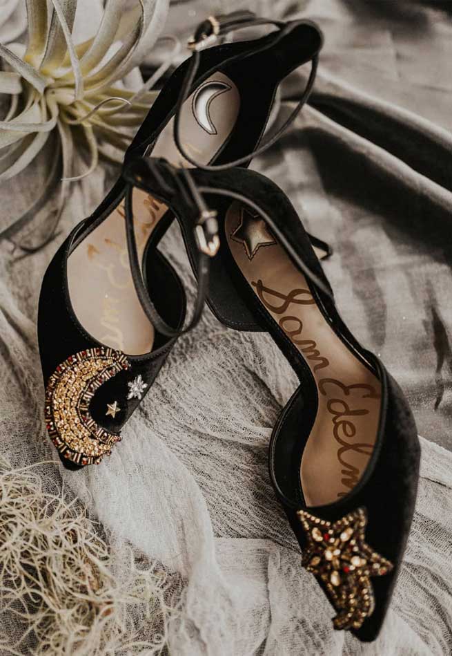 celestial wedding theme, celestial wedding shoes