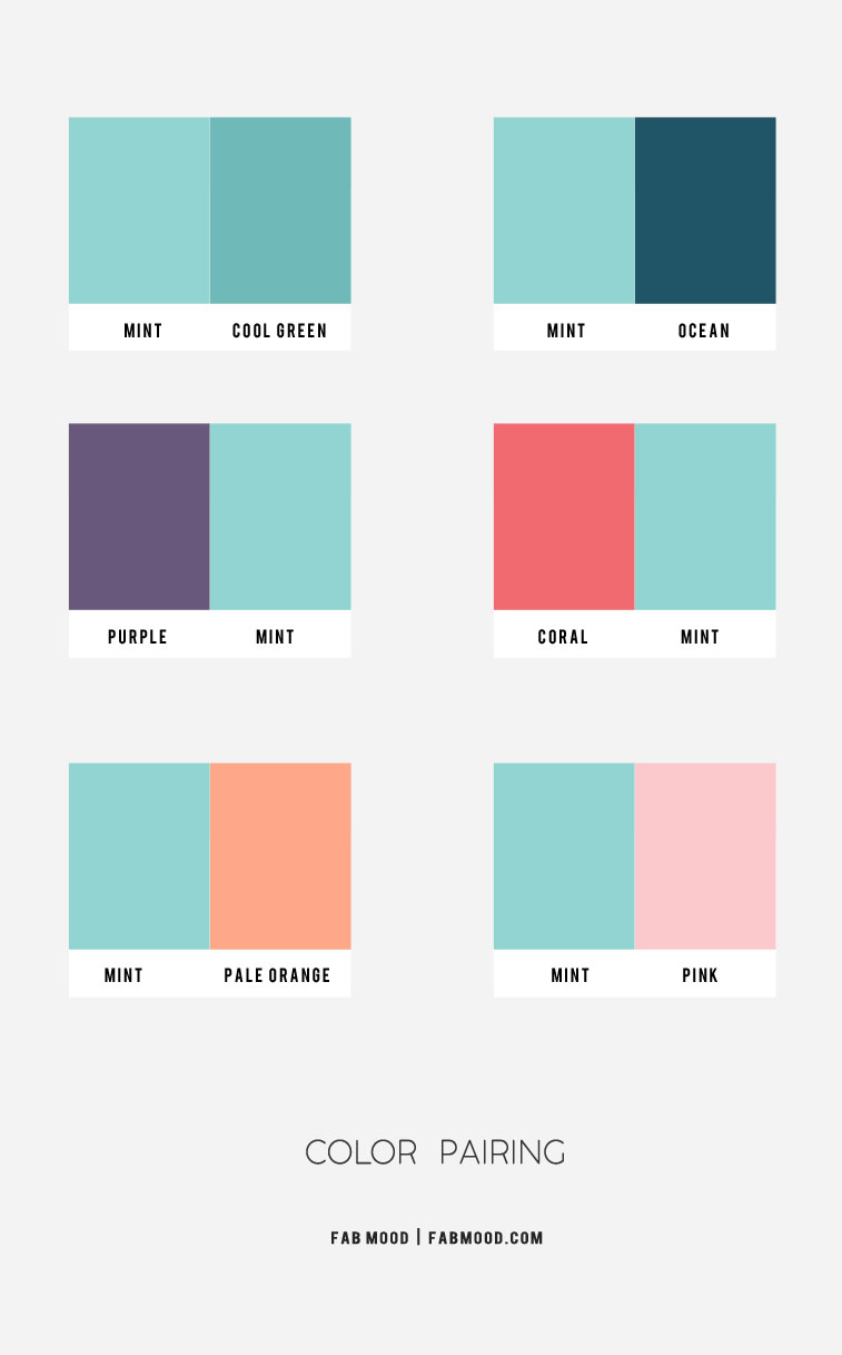 mint green color swatches