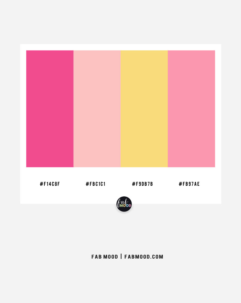 Pink And Yellow Color Scheme Color Combo 36 1 Fab Mood Wedding Colours Wedding Themes Wedding Colour Palettes