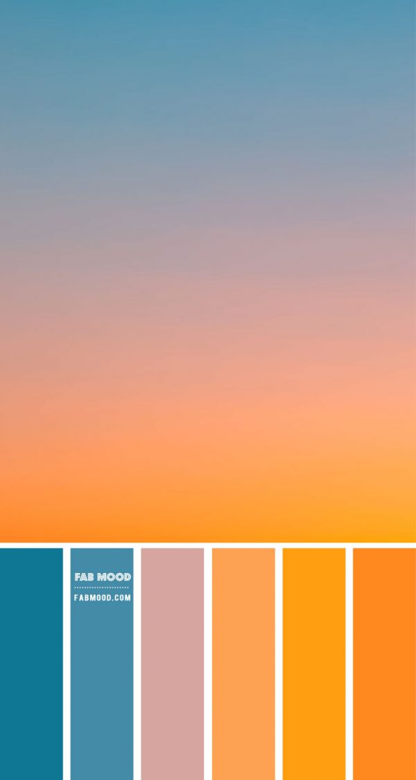 Blue Mauve Saffron and Turmeric Color Combo – Color Palette #48 1 - Fab