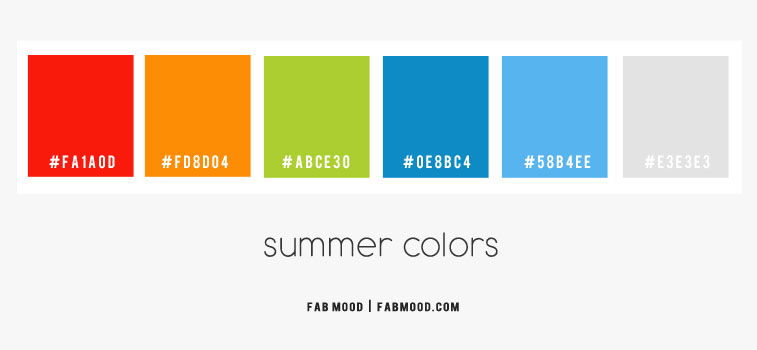 Summer Color Palette { Grey ,green , red, orange and clue color scheme } – Color Palette #42 1 - Fab Mood | Wedding Colours, Wedding Themes, Wedding palettes