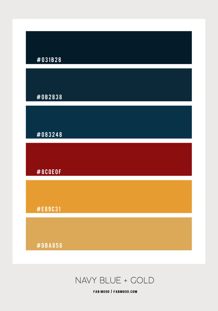 Navy Blue and gold color scheme – Color Palette #69 1 - Fab Mood