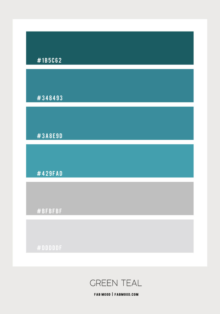 Green Teal Color Scheme – Color Palette #73 1 - Fab Mood | Wedding Colours,  Wedding Themes, Wedding colour palettes