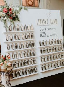 Cocktail shaker escort card wall 1 - Fab Mood | Wedding Color, Haircuts ...