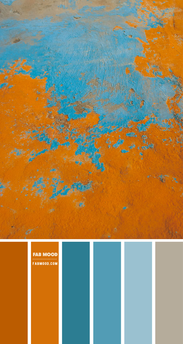 Blue Teal and Pumpkin Colour Scheme – Colour Palette #89 1 - Fab
