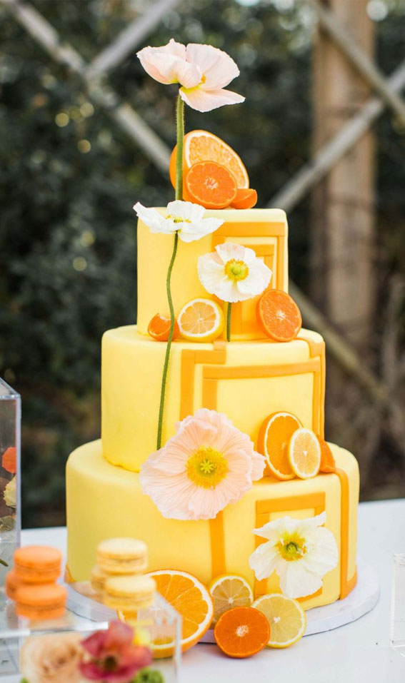 colorful wedding cake, citrus wedding cake, wedding cake, summer wedding cake