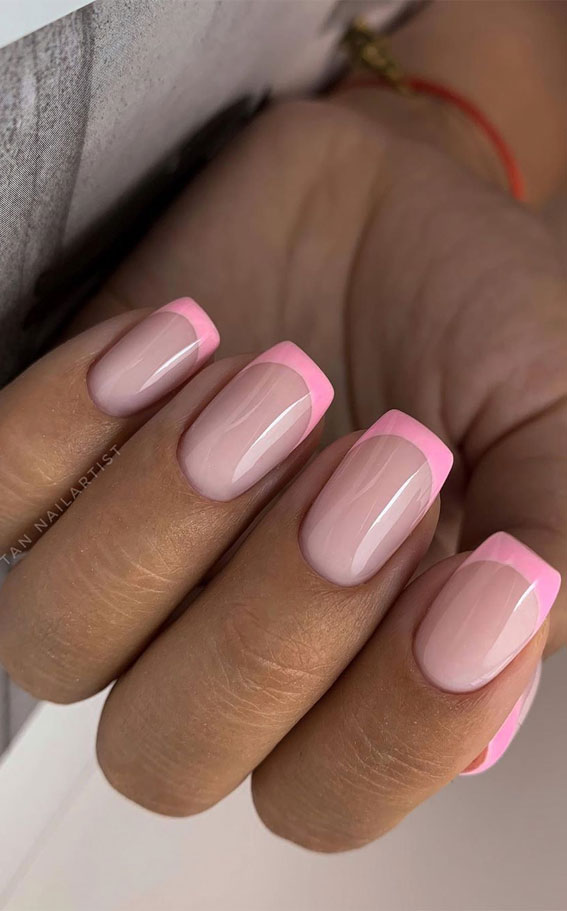 light pink french nails