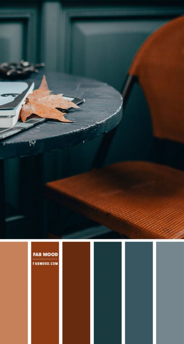 Blue Grey and Brown Colour Combo, Autumn Colour Palette from image