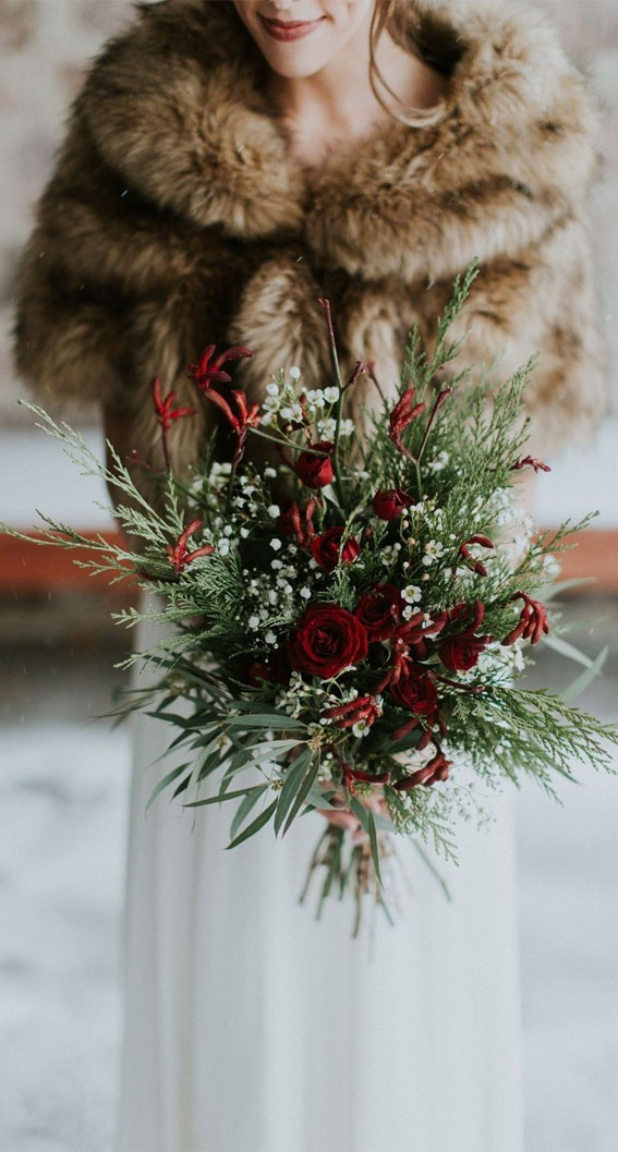 Winter Wedding Inspiration { Burgundy + Red and Gold Colour Theme }