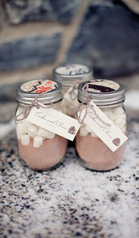 mason jar hot chocolate favors