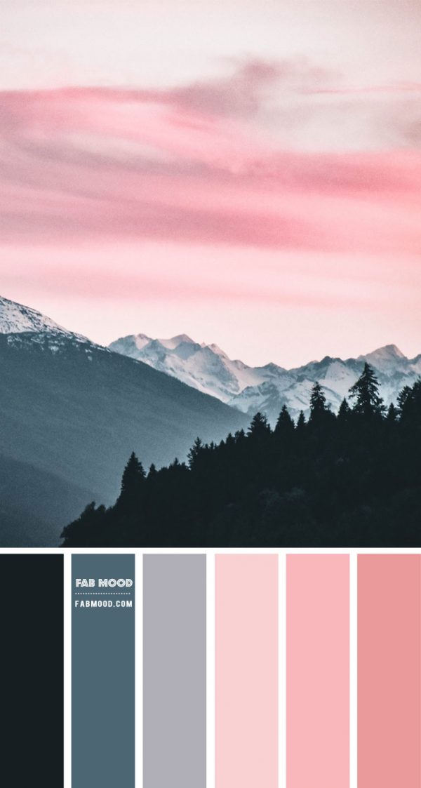 Pink Winter Sky Inspired Colour Palette | Grey and Pink Color | Fab Mood