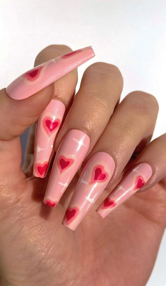 Heart Nails Design Ideas 2021 For Valentine's Day Nails | Fabmood