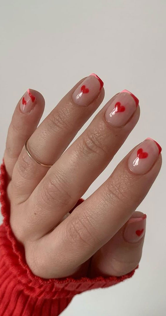Chic Red Heart Nails
