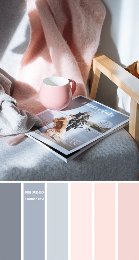 Blue Grey and Soft Pink Colour Scheme | colour combo | fabmood