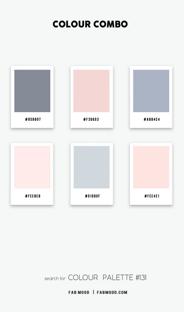 Blue Grey and Soft Pink Colour Scheme | colour combo | fabmood