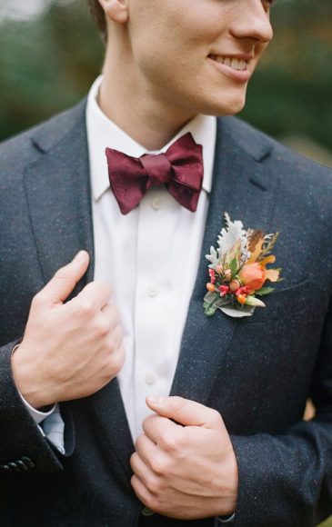 Burgundy, Deep Red and Peach Autumn Wedding Colour