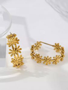 14k gold plated flower hoop earrings - Fab Mood | Wedding Colours ...