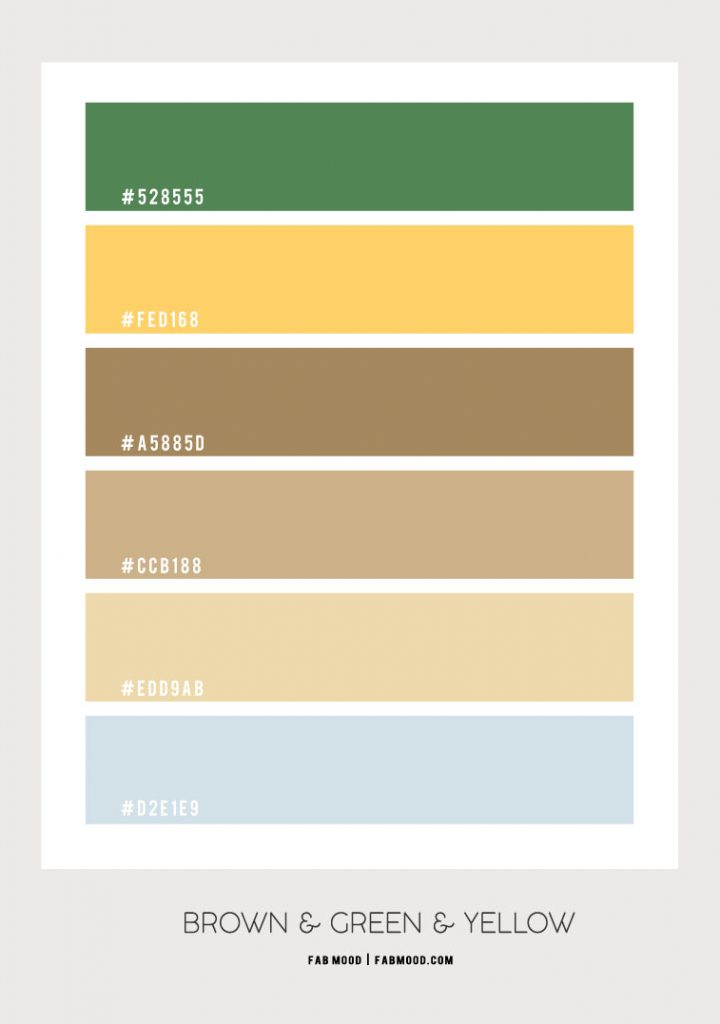 Brown, Green and Yellow Colour Combo – SummerColour Palette 2021