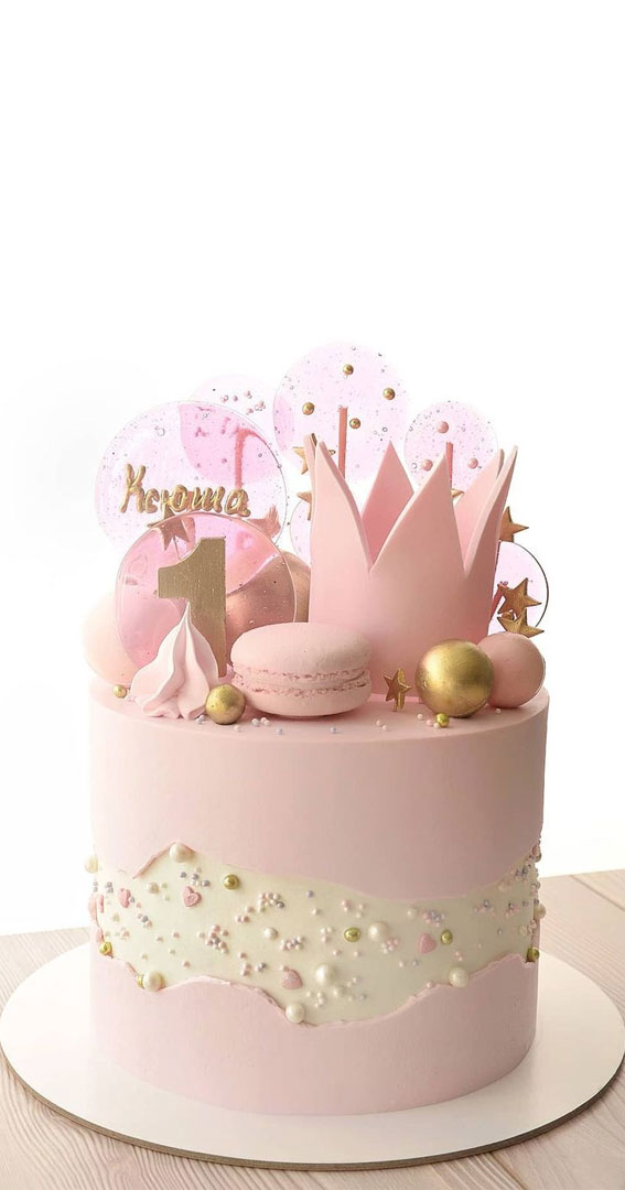 25 Baby Girl First Birthday Cake Ideas : Ombre Bright Pink Cake For Little  Princess