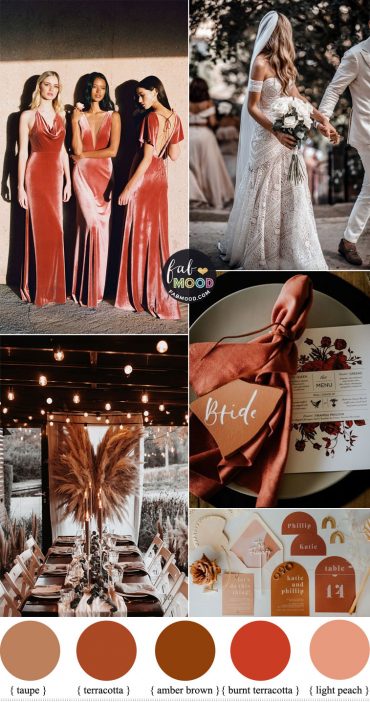 10 Fabulous Terracotta Wedding Color Combos | Autumn Color Schemes