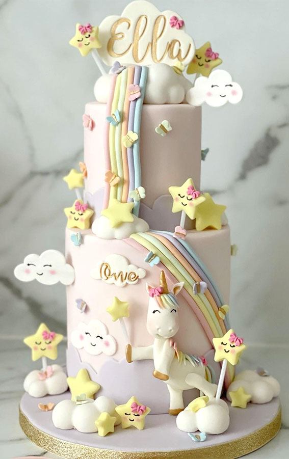 Two-tier Unicorn Cake – Cakery New Zealand
