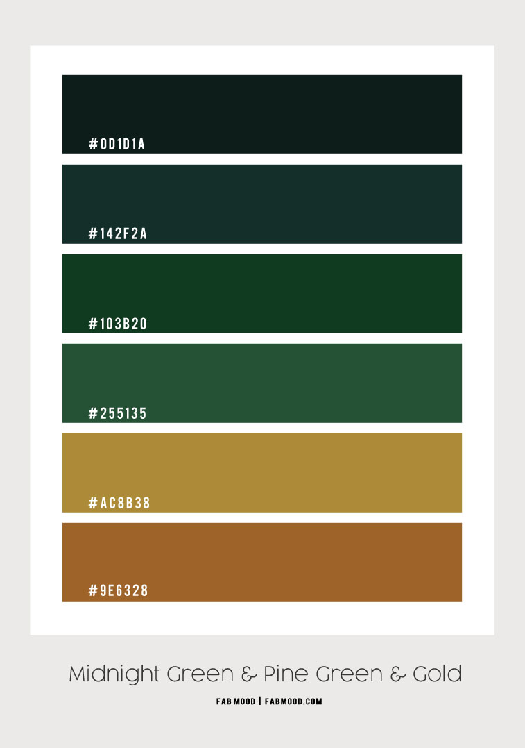 Midnight Green and Pine Green Christmas Colour Palette Colour Scheme