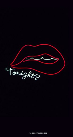 19 Lockscreen Aesthetic Ideas — Red Lips Neon Sign Lock Screen 1 - Fab ...