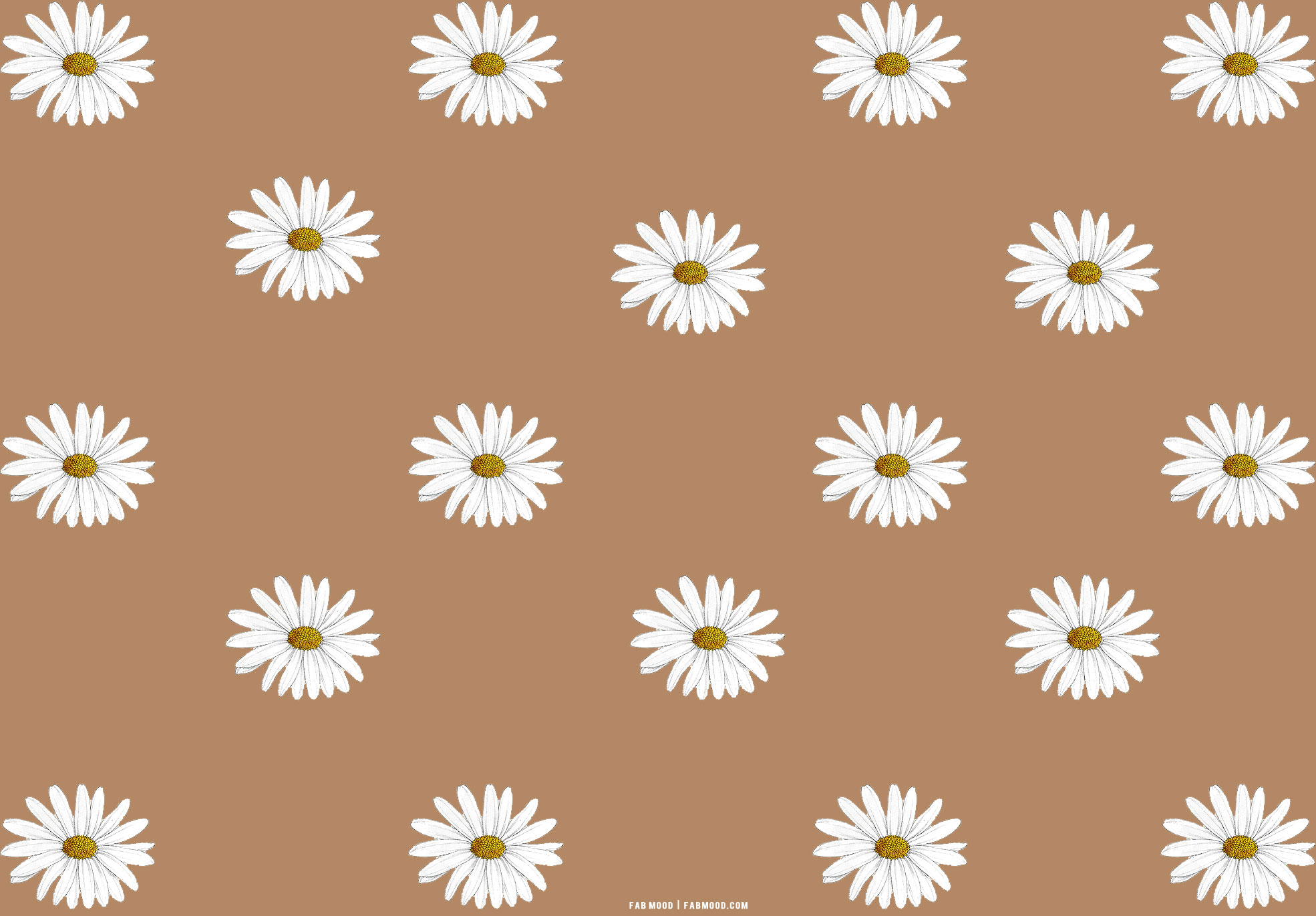 25 Brown Aesthetic Wallpaper for Laptop : Daisy Daisy 1 - Fab Mood