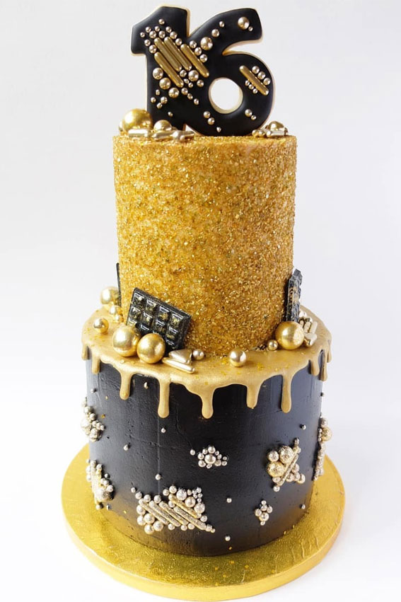 Black And Gold Birthday Cake Ideas/Black Cake Designs 2022/Black And Gold  Cake/Birthday Cake Ideas 